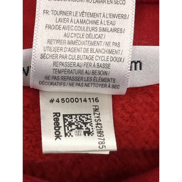 Reebok Mens XL Red Hoodie Sweatshirt Casual Wear Workout Hooded Pullover - Picture 8 of 10